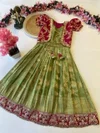 Ajd 8098 Russian Dola Silk Embroidery Work Kids Wear Gown With Coat